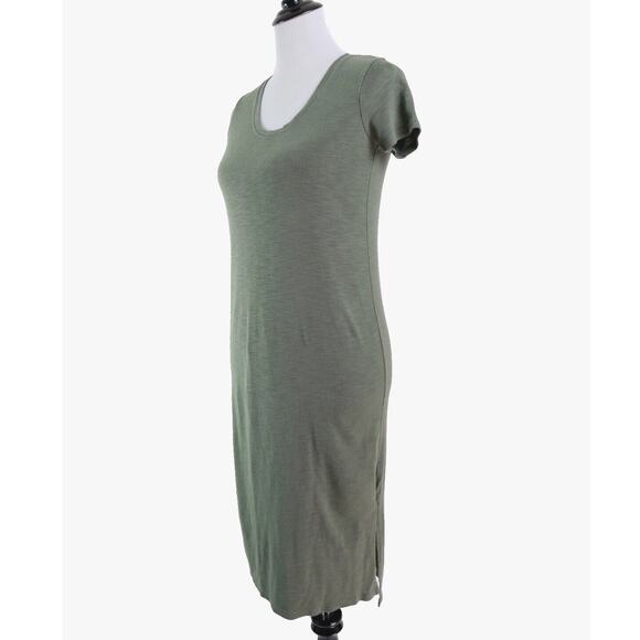 Madewell Size XS Relaxed Midi Tee Dress Slub Knit Jersey Green - Picture 1 of 11
